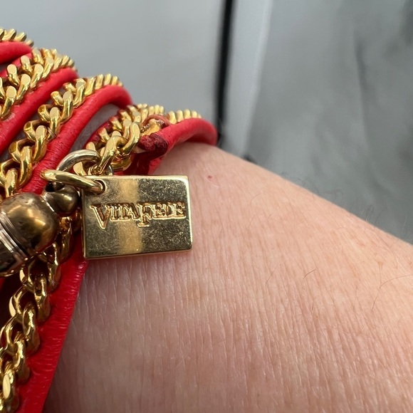 Vita Fede Red Leather Capri Wrap bracelet - Picture 2 of 6